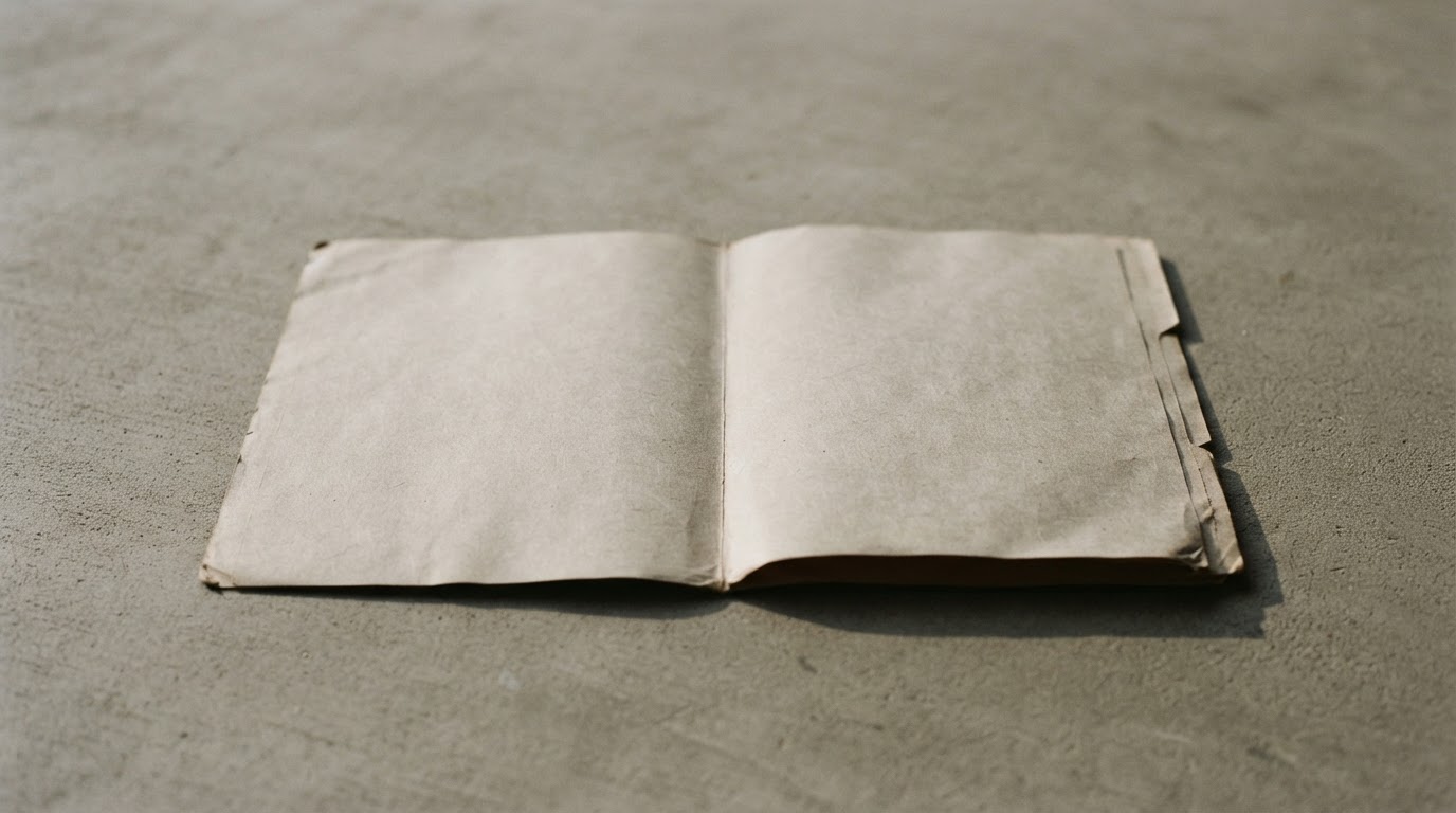 A single empty file folder — a symbol of the void where evidence should be.