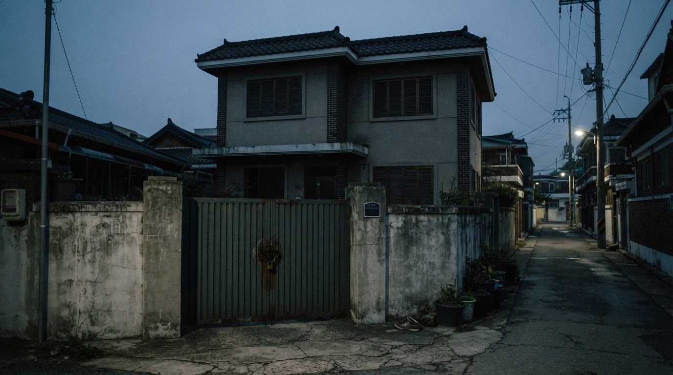 The exterior of a quiet two-story detached house in a residential area.