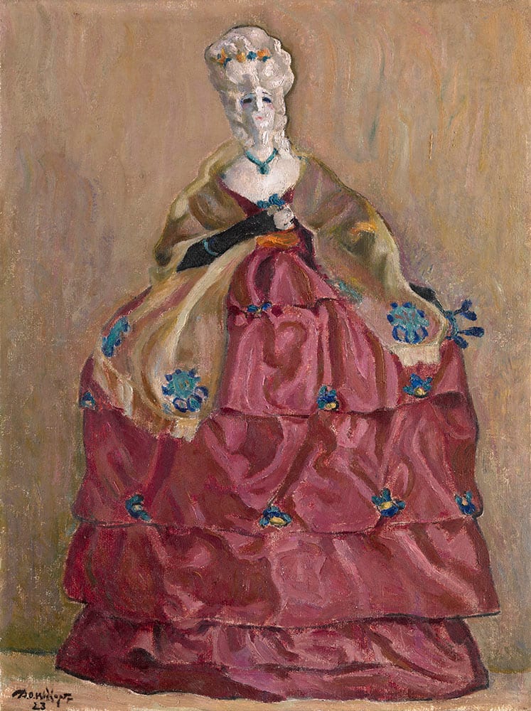 A porcelain doll from an early-20th-century painting. (David Widhopff / Public domain)