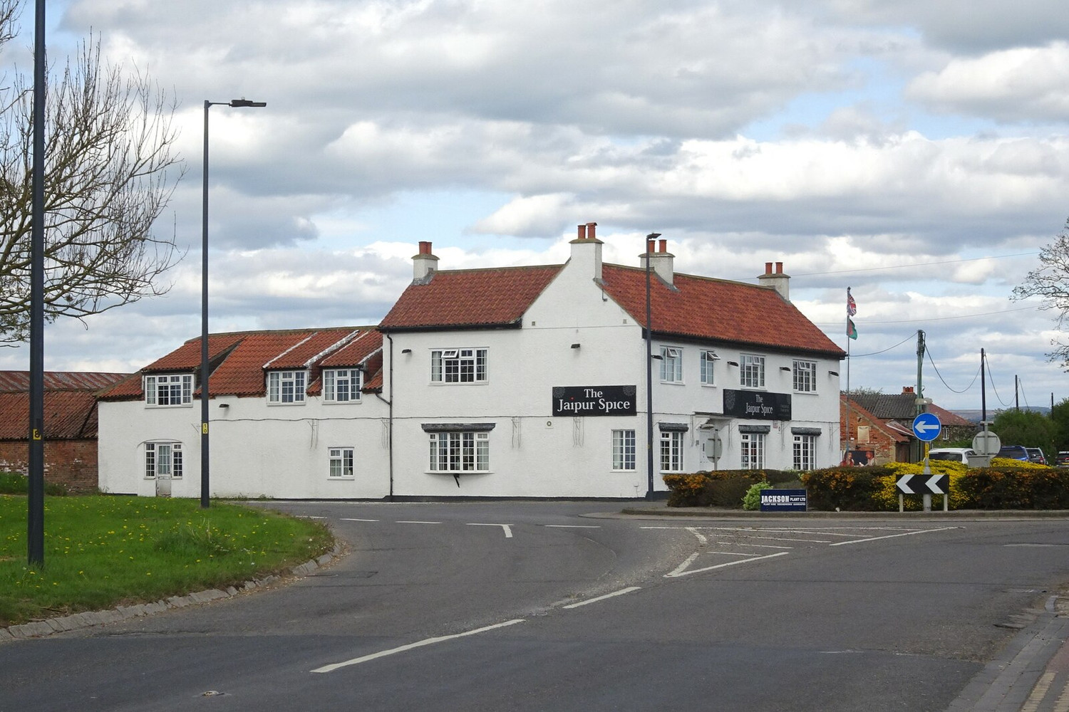 The former Busby Stoop Inn building today: the pub has closed and now trades as an Indian restaurant