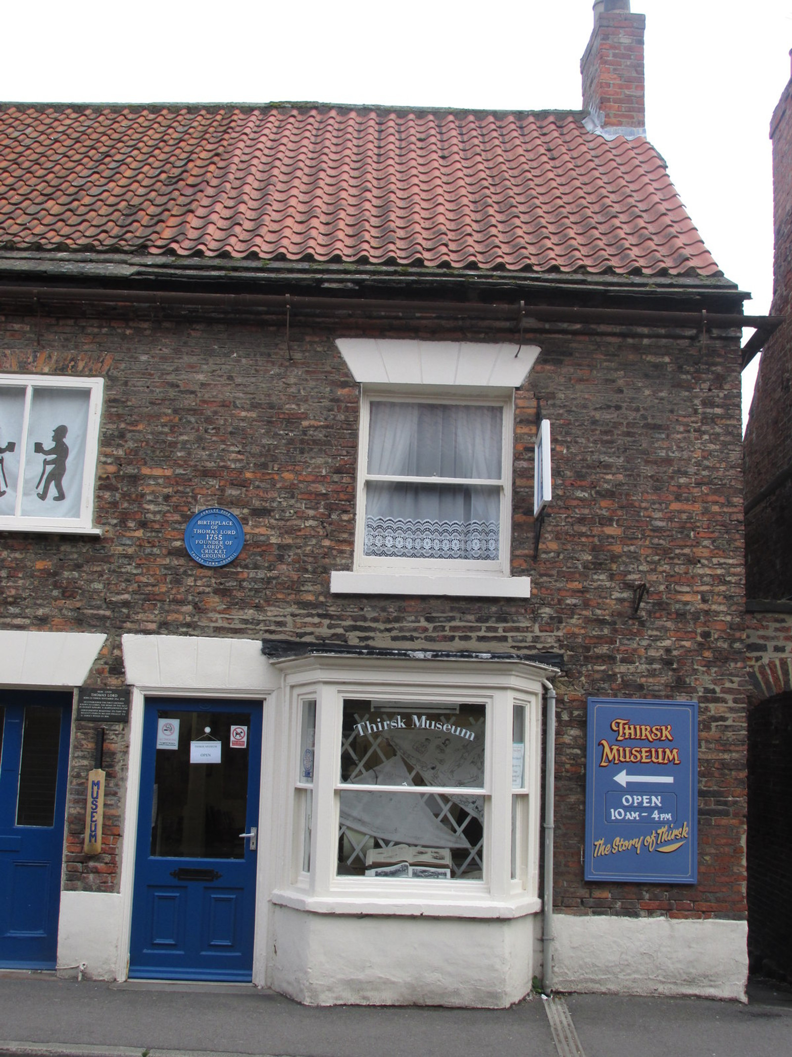 The front of Thirsk Museum, where the chair has hung from the ceiling on display since 1978