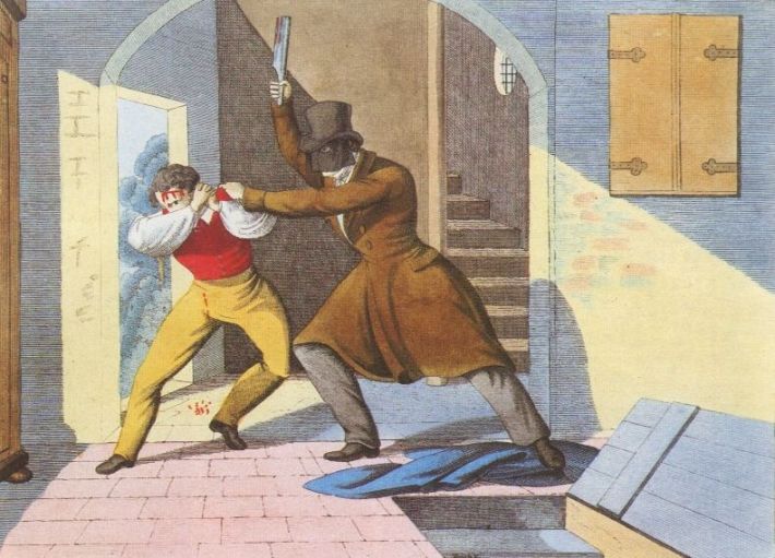 A contemporary engraving depicting the attack on Kaspar Hauser