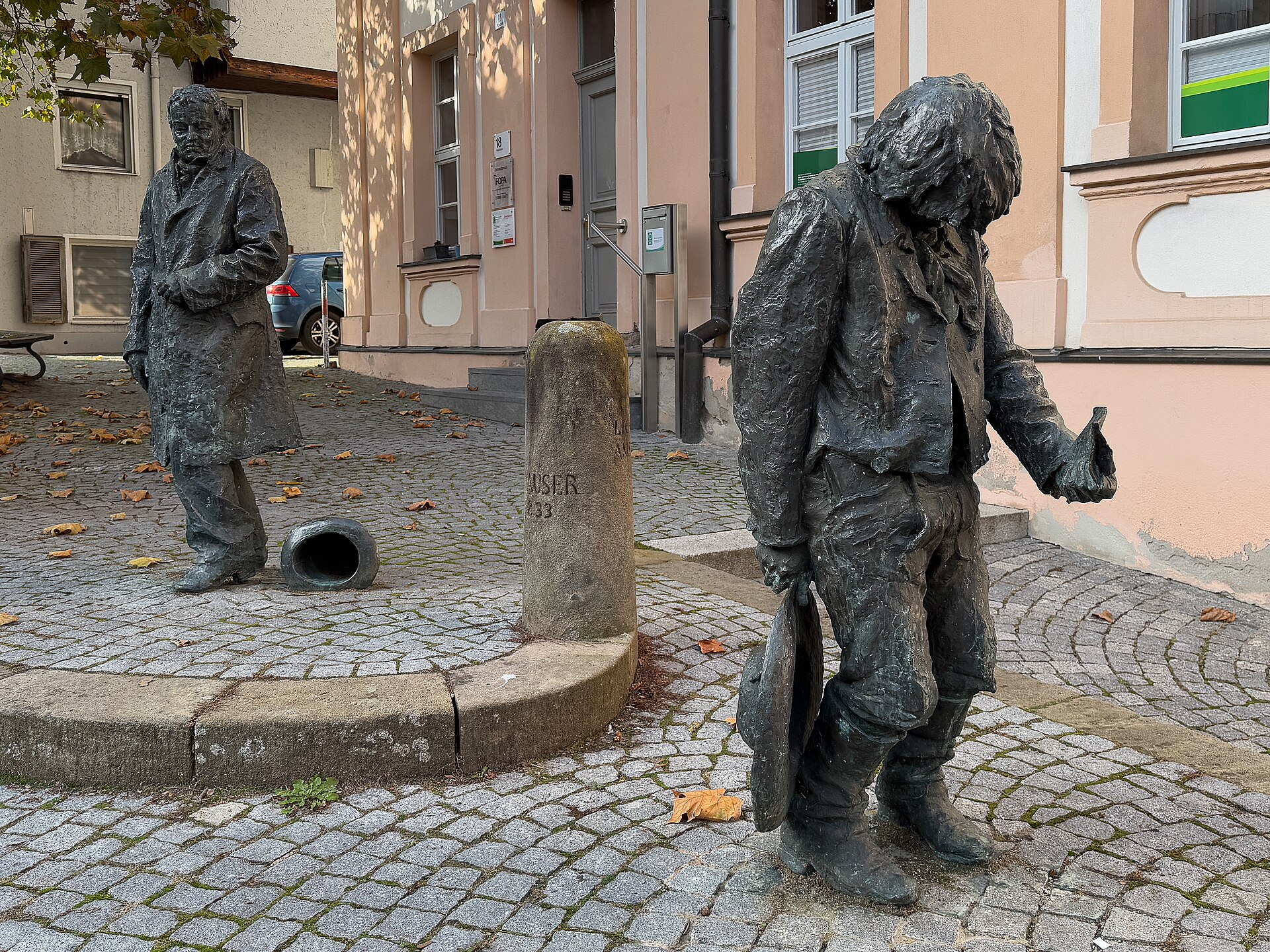 The Kaspar Hauser memorial standing in Ansbach today — photographed on site