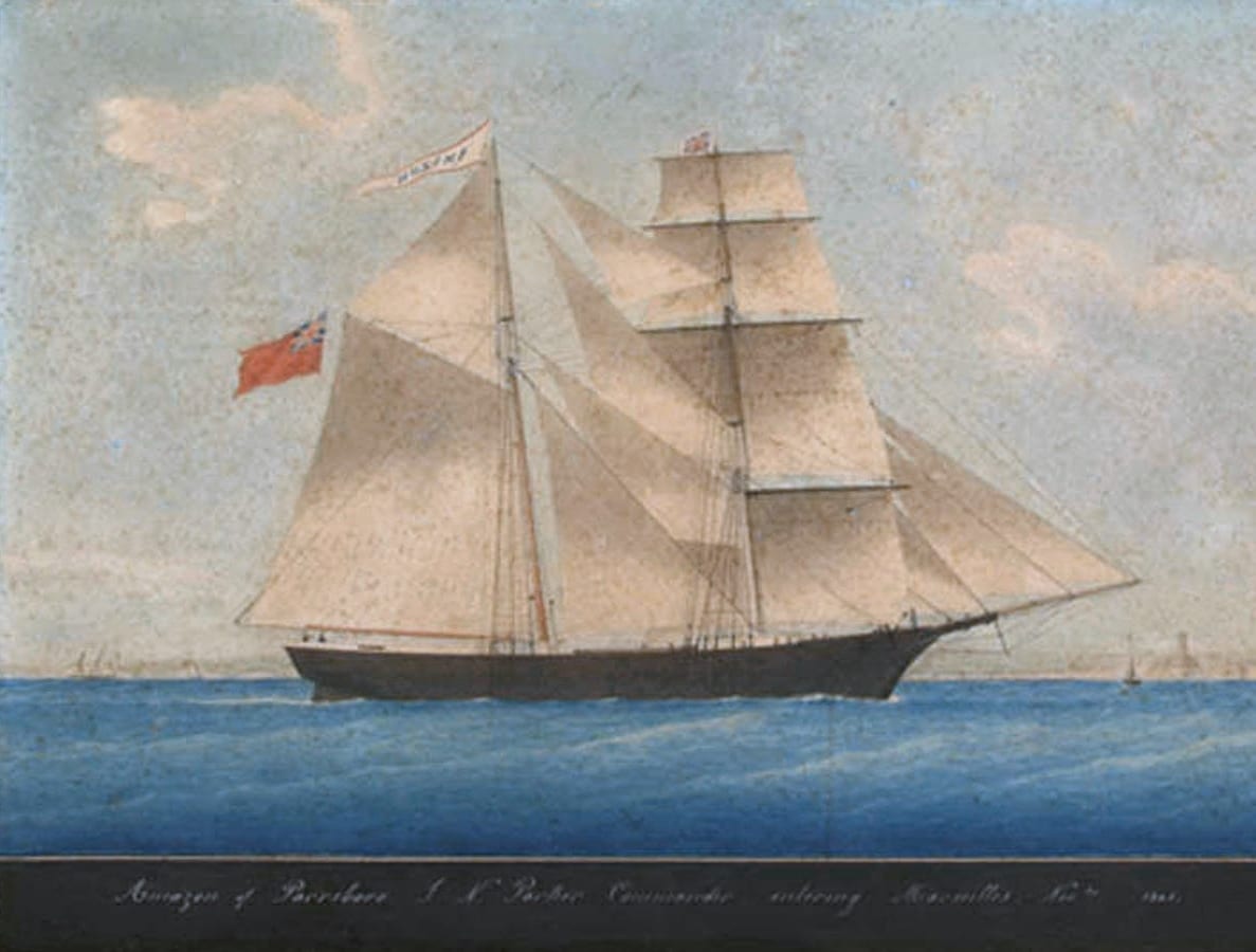 The vessel painted under her original name, Amazon, in 1861 — later renamed the Mary Celeste. (Public domain)