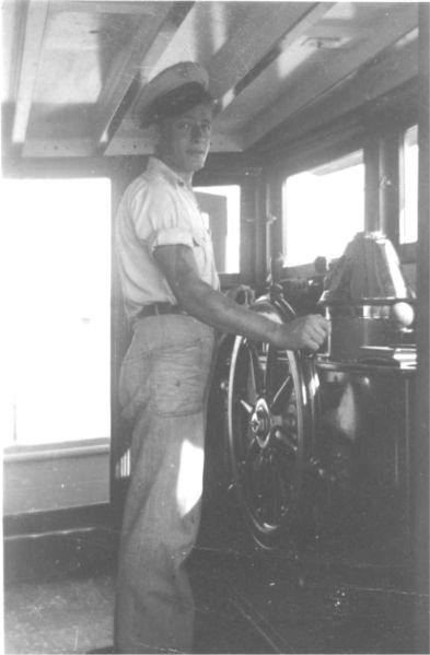The wheelhouse of the Joyita during her US Navy service in 1942 — one of the few surviving photographs of her interior before the disappearance