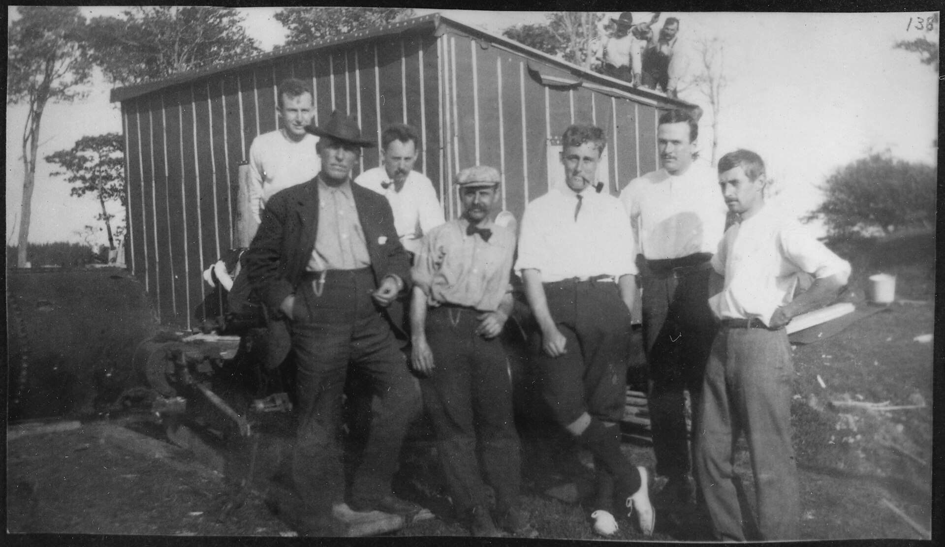 Franklin D. Roosevelt and companions at Oak Island — he was one of the investors in the 1909 dig