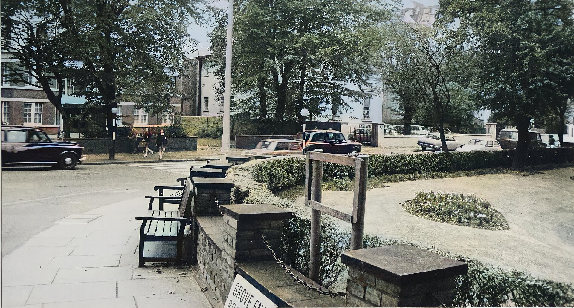 Abbey Road in London as it actually looked in 1969 - the crossing where the album cover was shot