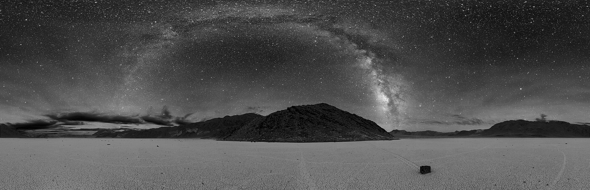 A vast star field over a dark desert horizon. Tonight, somewhere, someone is looking up. (Public Domain)