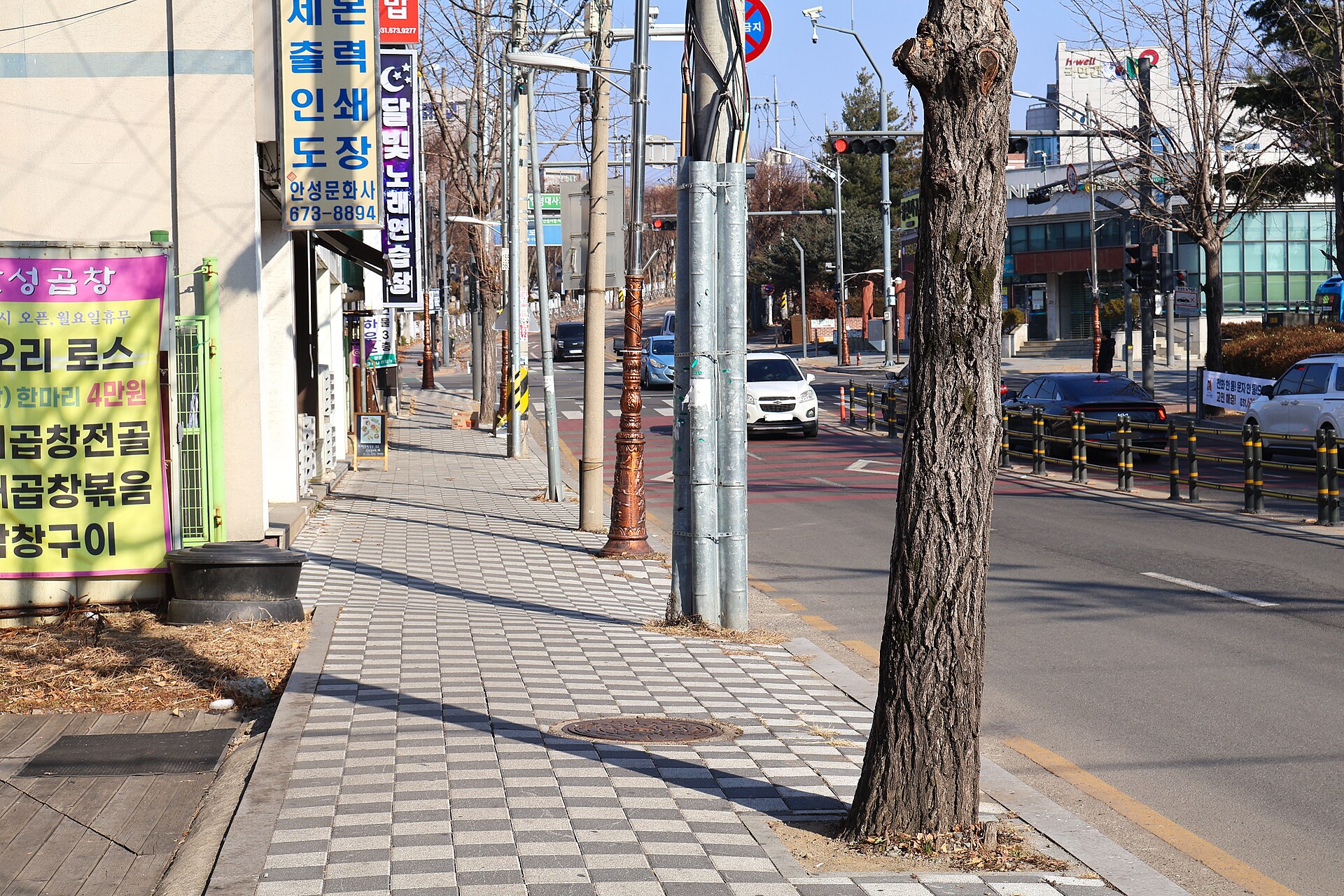 A road and its surroundings in Seonjeong-dong, Anseong — a stand-in view of the wider area, not the scene itself