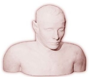 The plaster death bust of the Somerton Man, made and published to help identify him — decades later, DNA was extracted from hairs left in it