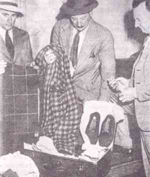 The Somerton Man's brown suitcase, recovered from the left-luggage office at Adelaide railway station — a police evidence photograph