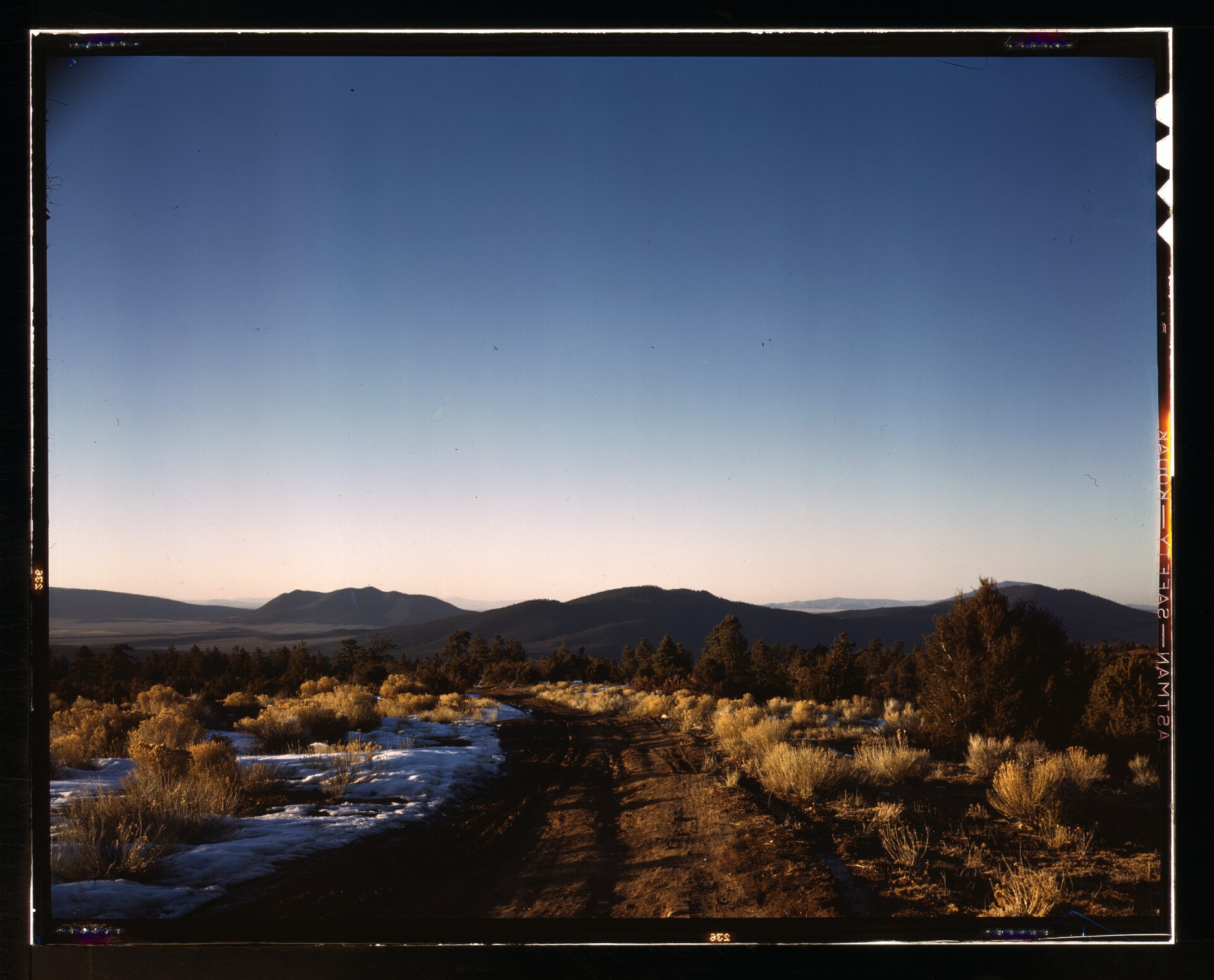 Looking west across the Rio Grande valley near Questa in Taos County — the northern New Mexico high desert where the Hum is reported