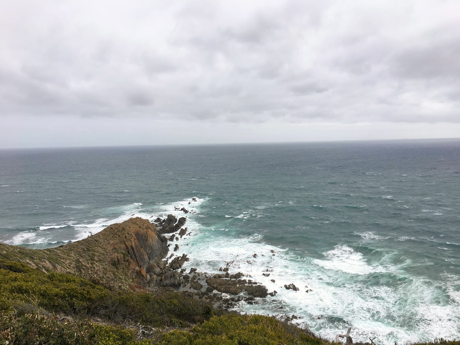 The rough sea off Cape Liptrap in Victoria — the waters where the search was carried out, photographed today