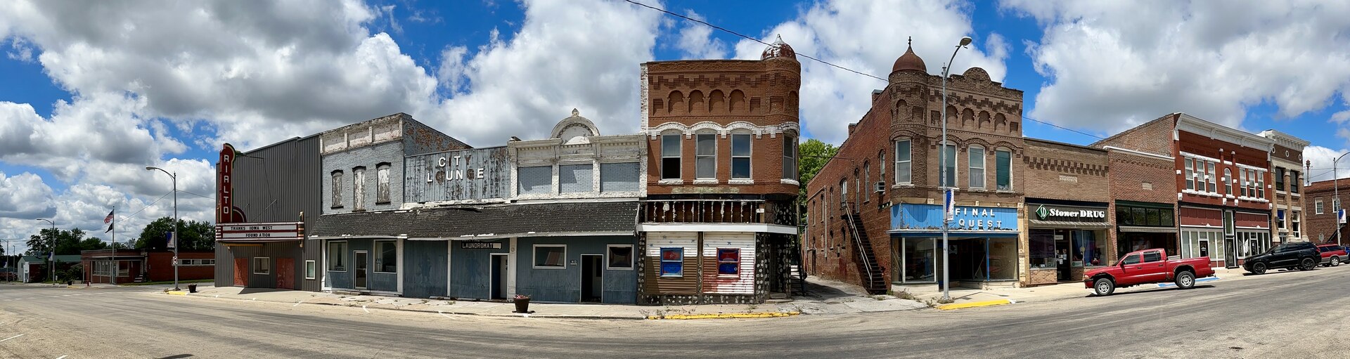 Downtown Villisca today — the small Iowa town that has kept the name to itself for more than a century