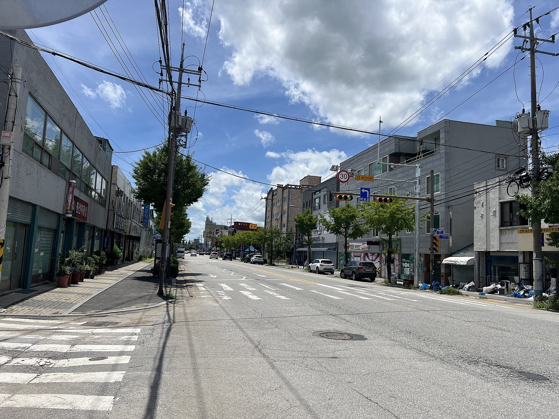 An ordinary daytime street in Iksan — the provincial city that was the setting for this case, as it looks today